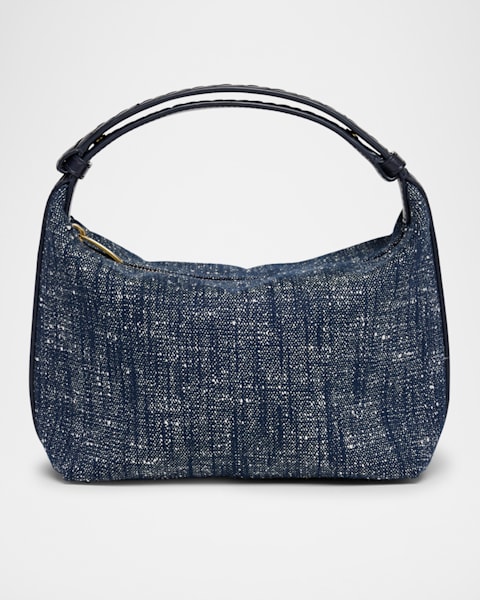 BOTTEGA VENETA★Mini Jodie デニムシャツハンドバッグ 送関込み Bottega Veneta Jodie Mini Shirt Denim Top-Handle Bag