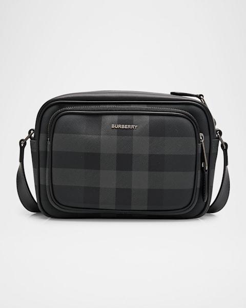 Burberry Men's Check Phone Crossbody Bag | Neiman Marcus