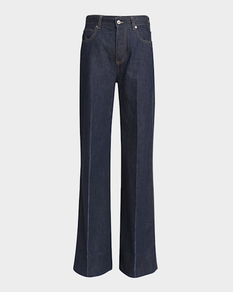 Bottega Veneta Intrecciato Suede Pocket Straight-Leg Denim