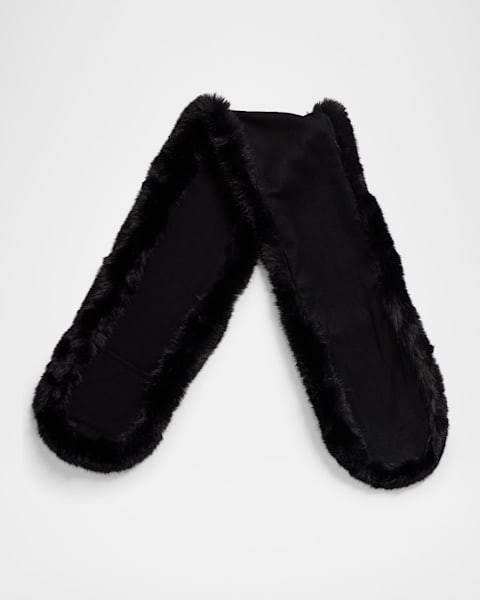 Faux Rex Rabbit Fur Knit Scarf