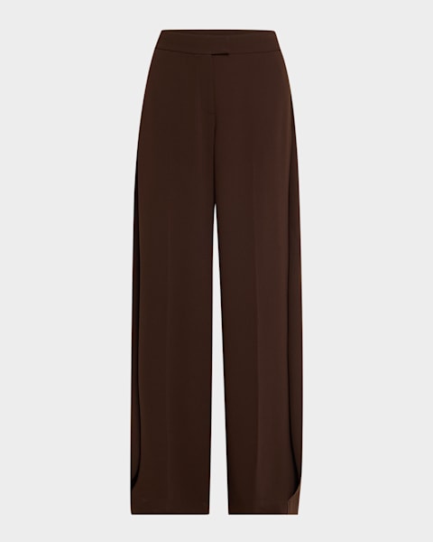 Saint Laurent Paisley Fluid Twill Straight-Leg Pants