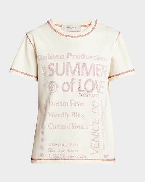 Golden Goose Golden Embellished Boxy T-Shirt | Neiman Marcus