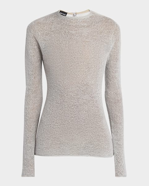 Asymmetric Metallic Net Fringe Top