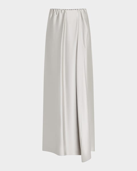 スカート GIORGIO ARMANI Silk long skirt with deep slit Grigio Giorgio Armani Silk long skirt with deep slit | Gray – MoonFits