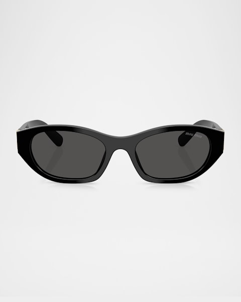 Logo Oval Acetate Sunglasses