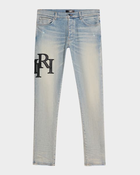 超希少 AMIRI Pajama Art Patch Skinny Jeans AMIRI Pajama Art Patch Jeans Light Blue Men's - SS24 - US
