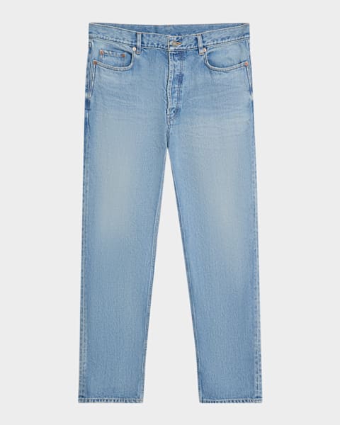 Saint Laurent Men's Loose-Fit Faded Denim Jeans | Neiman Marcus