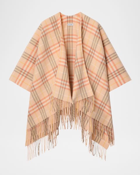 【関税込み】Burberry A:ST CHARLOTTE CAPE:164786:A2021 Burberry Charlotte Check Wool Cape | Neiman Marcus