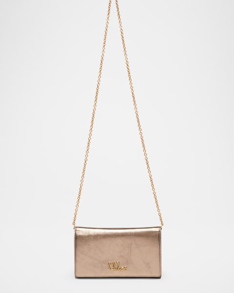 Marc Jacobs Metallic Leather Dual Chain Wallet | Neiman Marcus