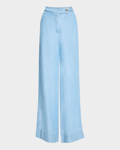Wide Leg Chambray Pants