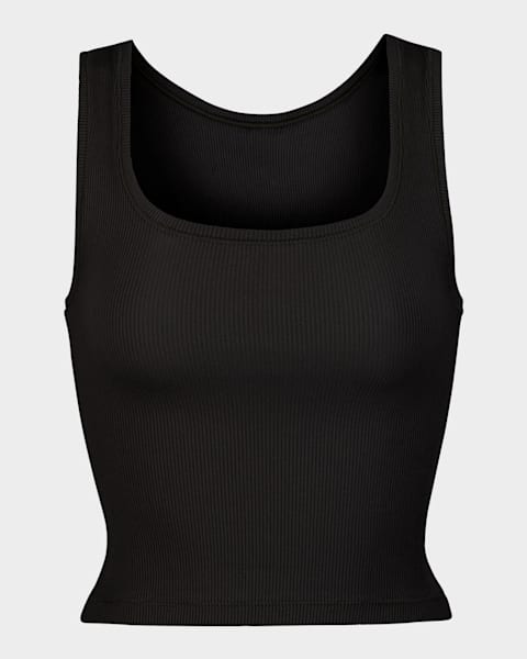 Cotton Jersey Mock-Neck Tank
