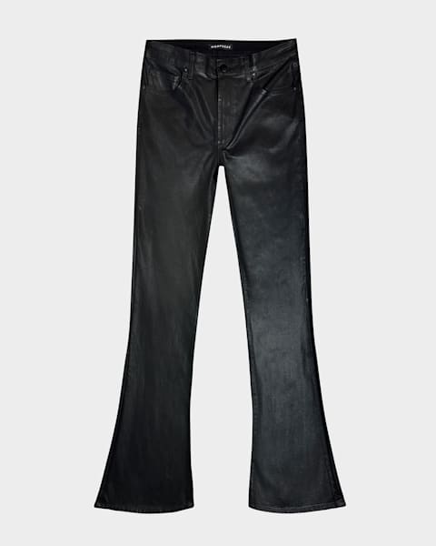 Men's Coated Double-Waist Flare Jeans