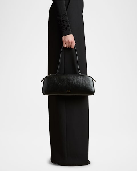 Khaite Lori Crackle Patent Leather Shoulder Bag | Neiman Marcus