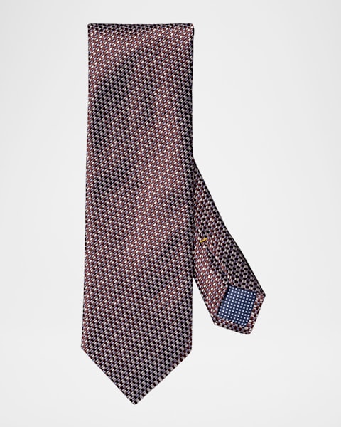 Men's Thornton Check Mulberry Silk Tie