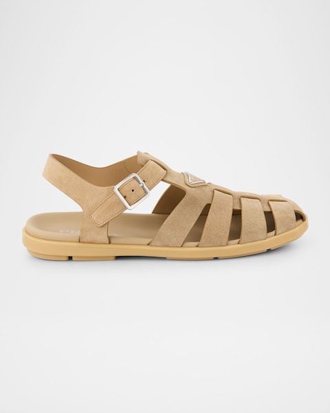Prada Men's Leather Fisherman Sandals | Neiman Marcus