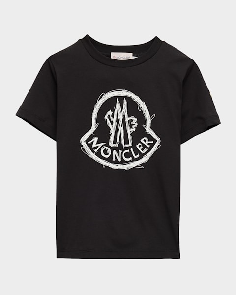 Tシャツ・カットソー MONCLER T-shirt with flocked logo Moncler flocked-logo T-shirt | Black | FARFETCH