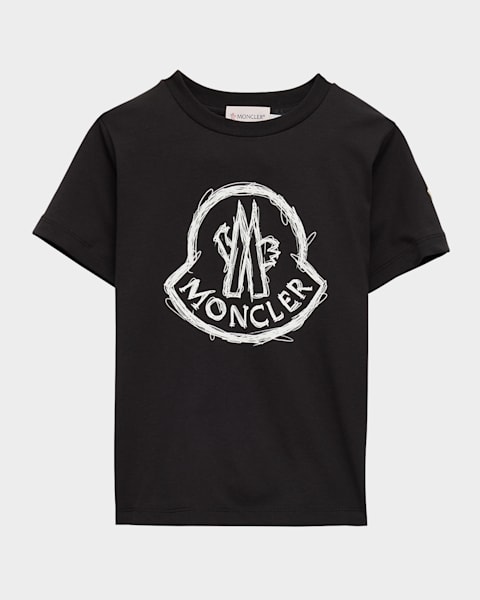 Moncler Boy's Scribble Bell Logo Short-Sleeve T-Shirt, Size 12-14