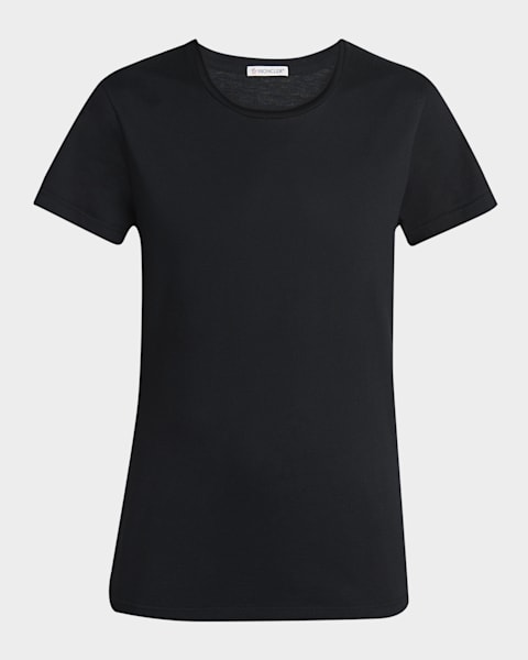 Tシャツ・カットソー Moncler COTTON T-SHIRT WITH PUFF SLEEVES Moncler Short-Sleeve Combo T-Shirt | Neiman Marcus