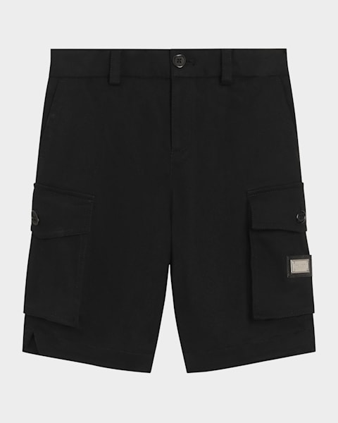 Dolce&Gabbana Boy's Branded Bermuda Cargo Shorts, Size 4-6