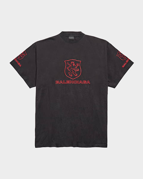 Balenciaga Men's Masking Tape Logo T-Shirt | Neiman Marcus