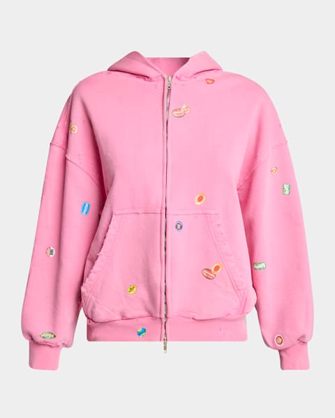 Balenciaga Nologo Zip-Up Jersey Hoodie | Neiman Marcus
