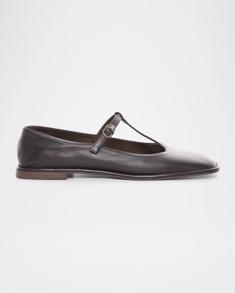 THE ROW Boheme Leather Mary Jane Ballerina Flats | Neiman Marcus