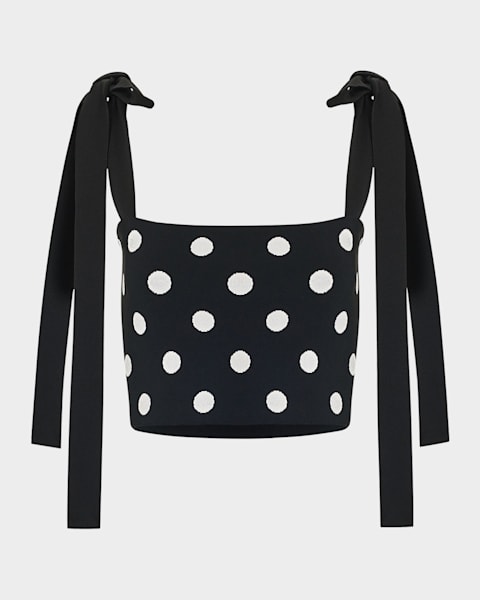 トップス heart dot jacquard reversible cropped Jacquard Wrap Top: Women's Designer Tops | Tory Burch