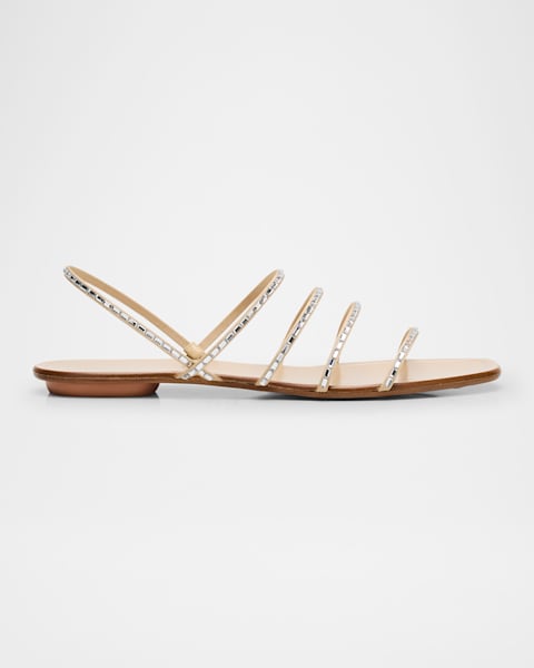 Aquazzura Infinity Metallic Chain T-Strap Sandals | Neiman