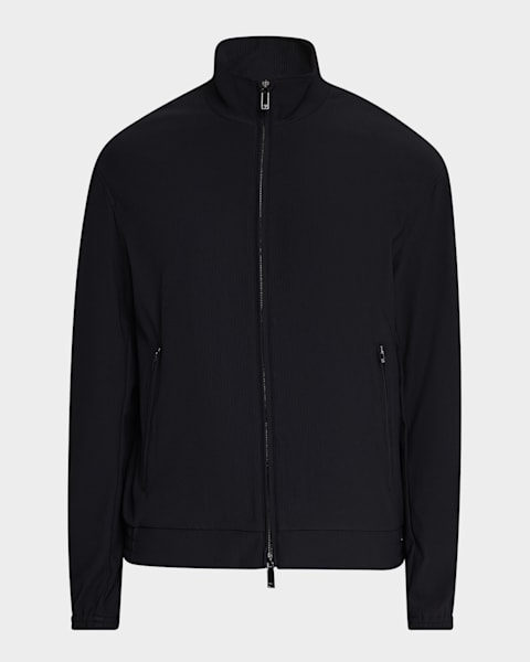 Emporio Armani Men's Velour Full-Zip Bomber Jacket | Neiman