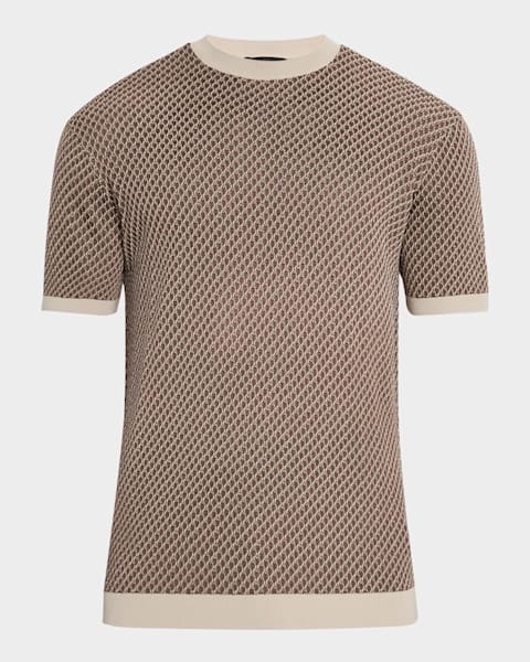 Emporio Armani Men's Wool Geometric Crewneck Sweater