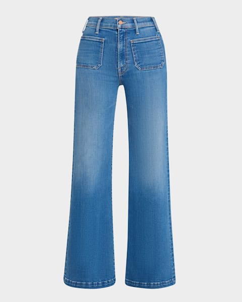 Ulla Johnson The Genevieve Pintuck Wide-Leg Denim Jeans