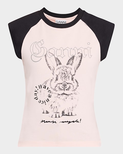 [GANNI]★Basic Jersey Cat Relaxed T-Shirt★関税込 Ganni Basic Jersey Cat Relaxed T-Shirt | Neiman Marcus