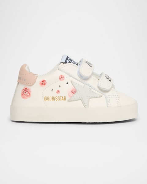 Girl's Ballstar Leather Glitter Star Sneakers, Baby/Toddler 