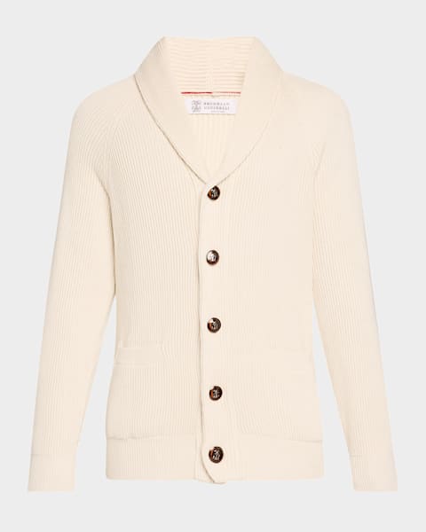 ニット・セーター BRUNELLO CUCINELLI Shawl cardigan White MNI708606 Brunello Cucinelli - Off White Cashmere Shawl Cardigan