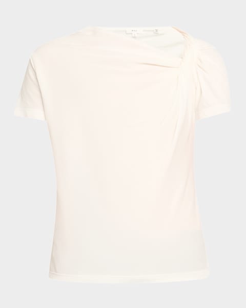 PRADA トップス Prada Sequin Embroidered Short-Sleeve Top | Neiman Marcus
