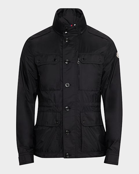 Moncler Men's Reppe Nylon Mock-Neck Jacket | Neiman Marcus