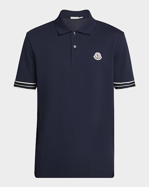 Moncler Men's Pique Stripe Polo Shirt | Neiman Marcus