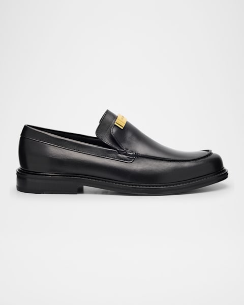 Moschino Men's Logo Leather Loafers | Neiman Marcus