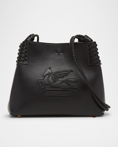 Etro Libra XS Metallic Leather Shopping Crossbody Bag