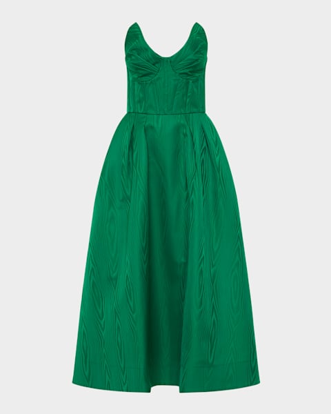 【REBECCA VALLANCEC】Irena embroidered halterneck midi dress REBECCA VALLANCE Irena Sleeveless A-Line Halter Midi Dress