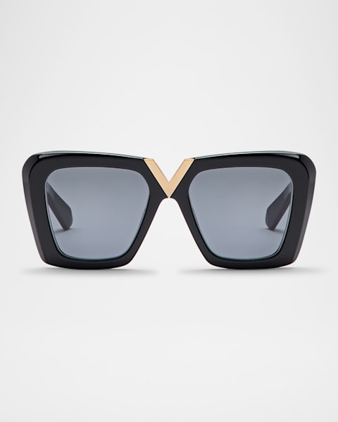 Valentino Garavani Uno Square Acetate & Titanium Sunglasses
