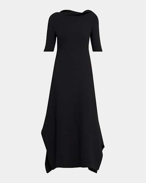 chinese dress ladies Lulusia Scoop Neck Long Sleeve Mini Dress in Black