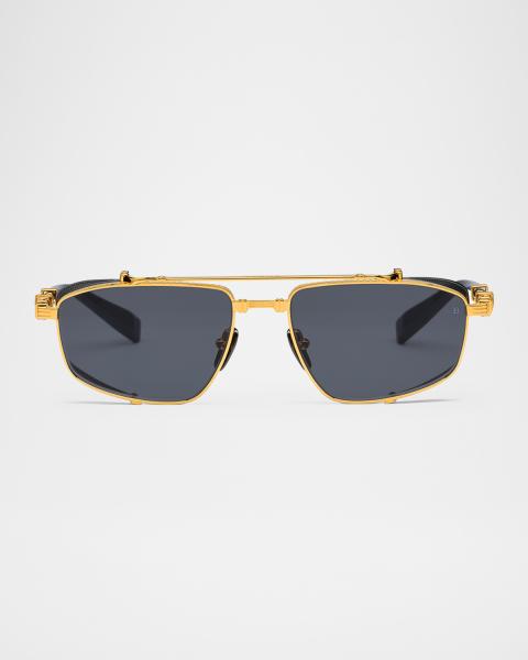 Balmain Monogram Acetate & Titanium Cat-Eye Sunglasses  display picture 3