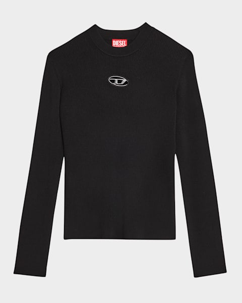 Balmain Men's Monogram Knit Mock Neck Sweater | Neiman Marcus