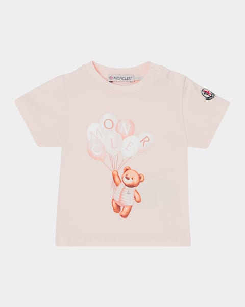 Moncler Girl's Logo Embroidered T-Shirt, Size 12M-3 | Neiman