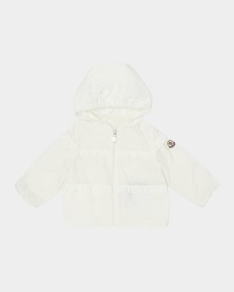 Moncler Kid's Shiny Puffer Jacket W/ Faux Fur Trim, Size 6M