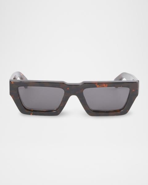 希少✨Off-White OERI003 CATALINA 　重厚　ブラック Off-White Men's Catalina Acetate Square Sunglasses | Neiman Marcus