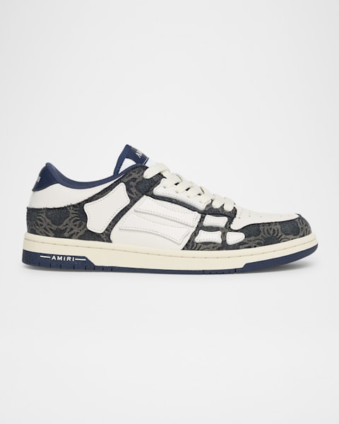 Men's Skel Snake-Embossed Low-Top Sneakers