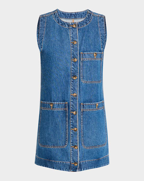 Veronica Beard Wasta Denim Tunic Dress | Neiman Marcus
