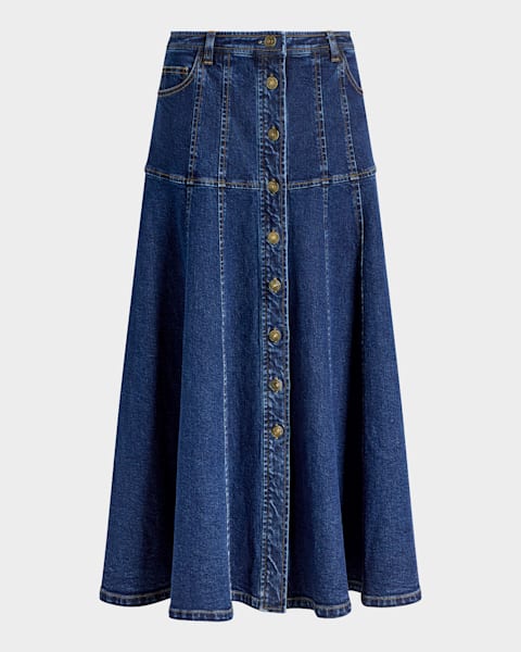 スカート BALENCIAGA LACE-UP DENIM SKIRT Balenciaga Lace-Up Denim Midi Skirt - Bergdorf Goodman